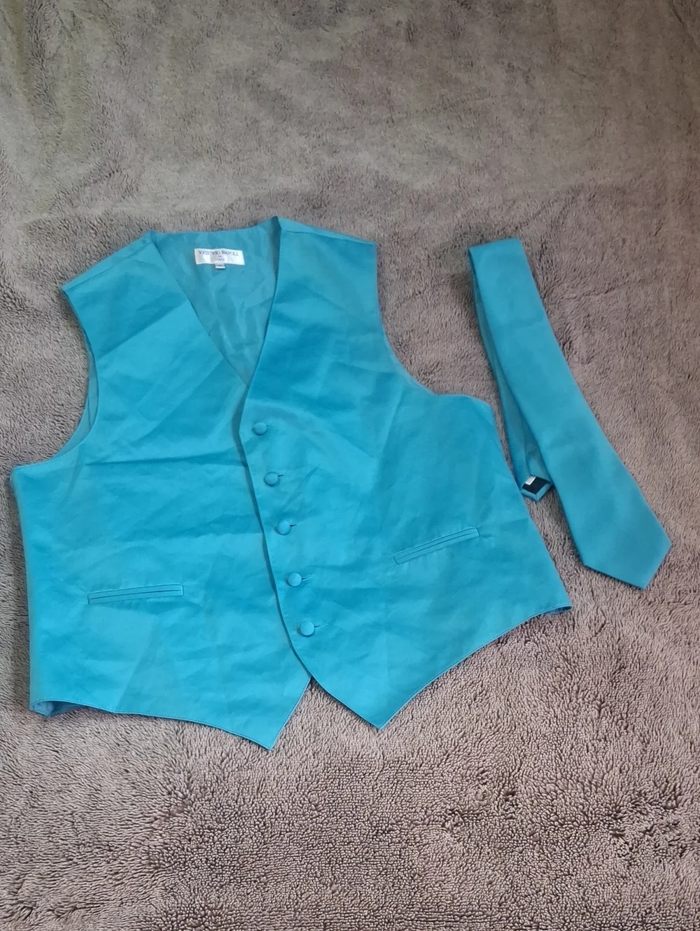 Turquoise Dress Vest and Tie Set - Classic Formal Vest